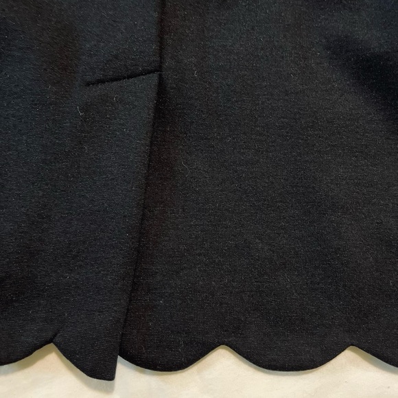 Talbots LBD black sheath dress back zip w/ scallop bell sleeve W/ Garment Bag! - Picture 8 of 9